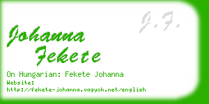 johanna fekete business card